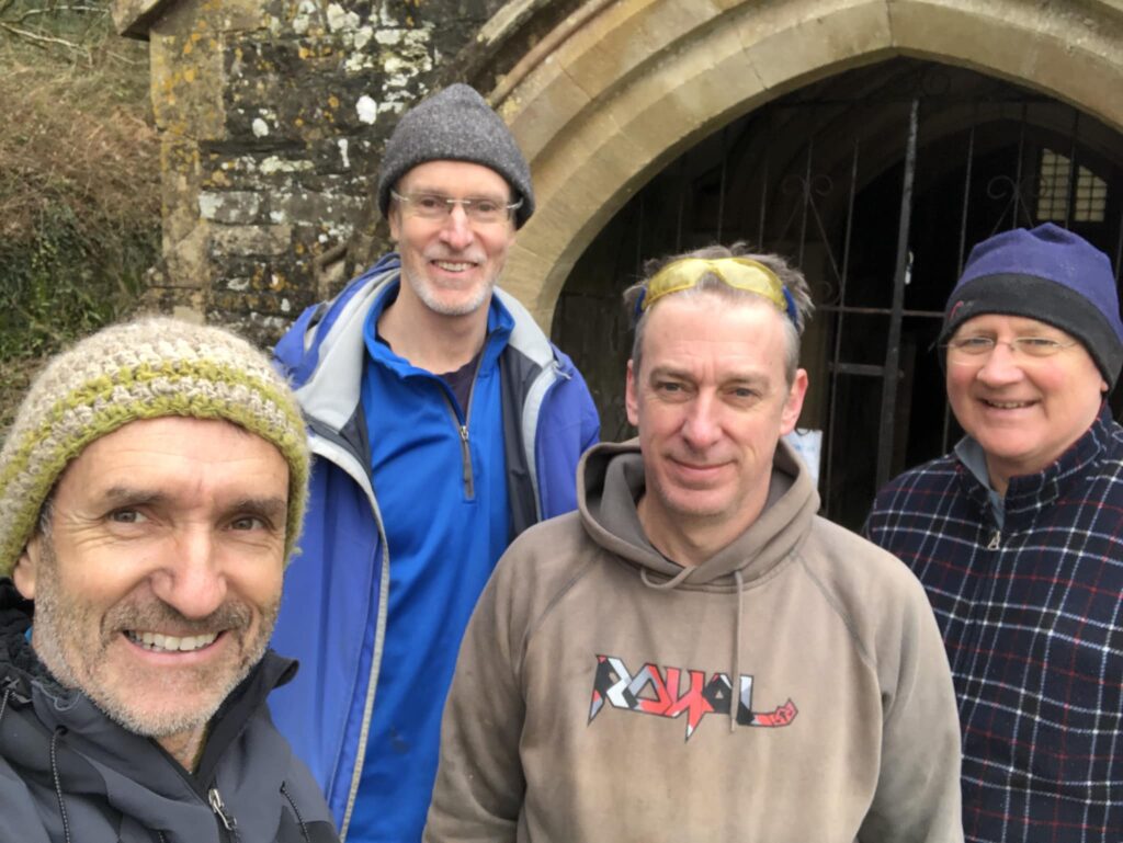 committee members at work at Llandyfeisantr Church